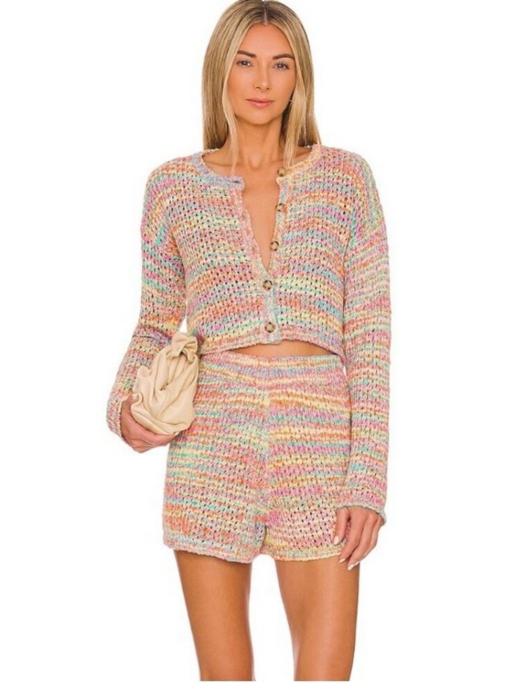Something Navy Multicolored sweater Knit Shorts